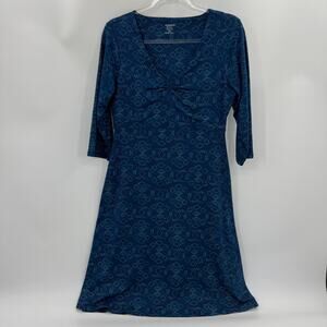 TOAD & CO Womens Casual Dress Size M Sheath Knee Length 3/4 Sleeve Cotton Blend